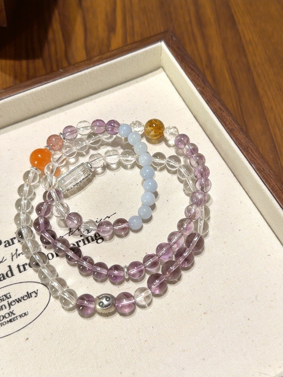 Cancer Zodiac Bracelet with 6 Crystals for Emotional Security