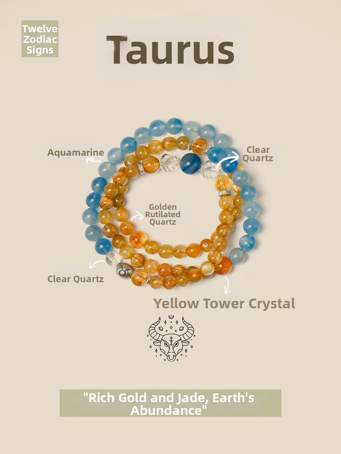 Taurus-bracelet-rutilated-quartz-yellow-fluorite-abundance-stability