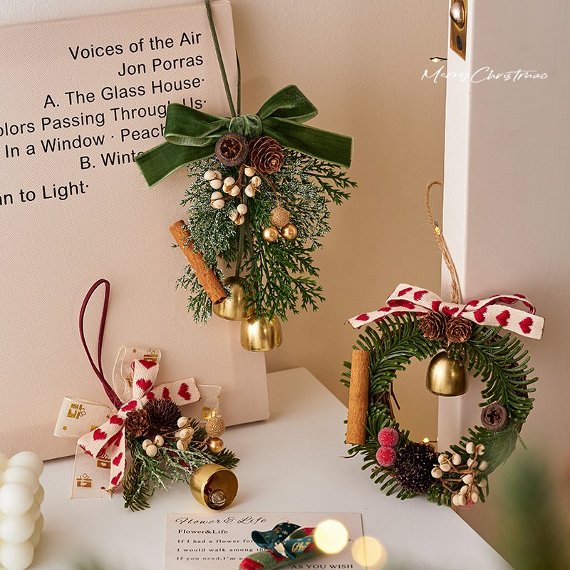 Christmas bell wreath pendant