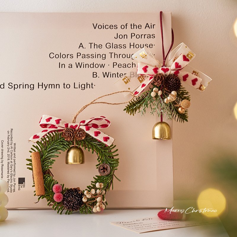 Christmas bell wreath pendant