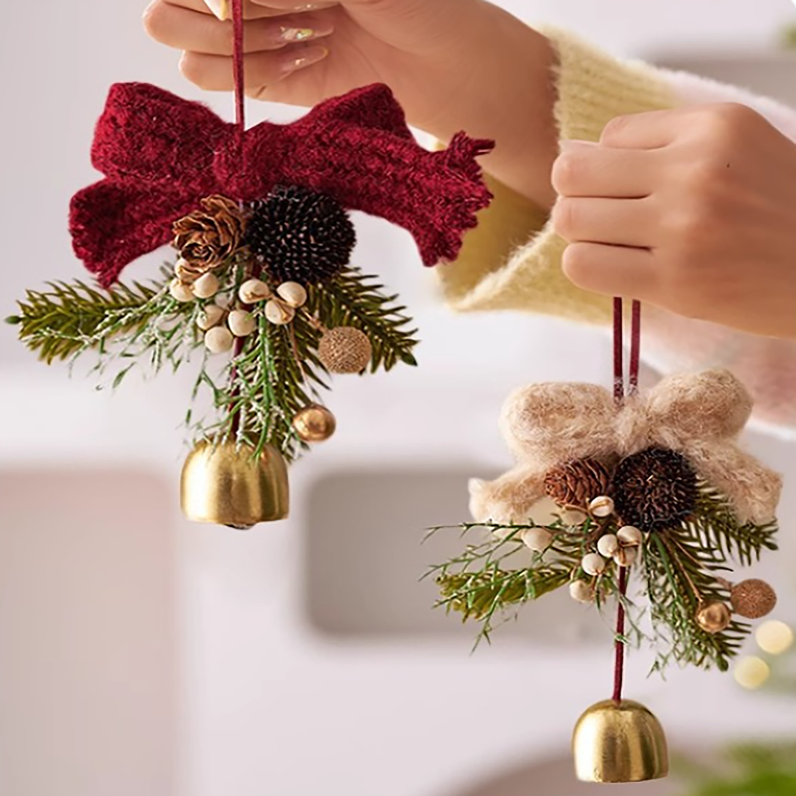 Christmas bell wreath pendant